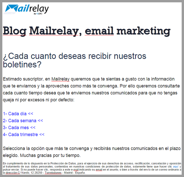 email marketing, segmentación por frecuencia