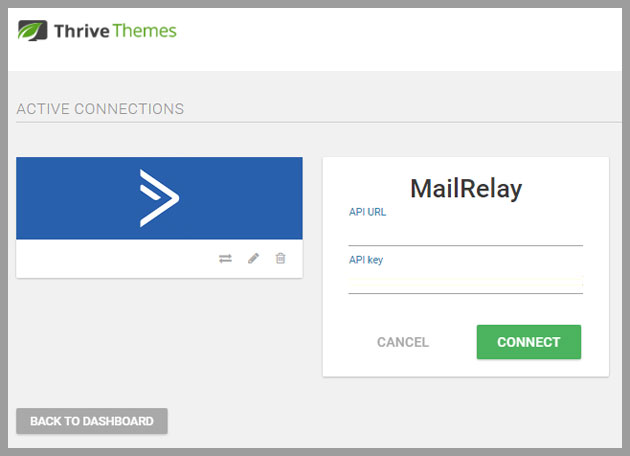 Thrive themes se integra de forma directa con Mailrelay