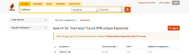 keyword tool io
