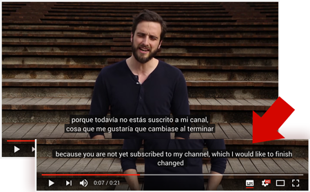 Vídeo de youtube con subtitulos