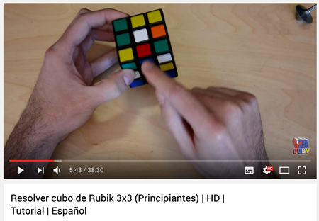 Tutorial de Youtube para montar un cubo de rubik