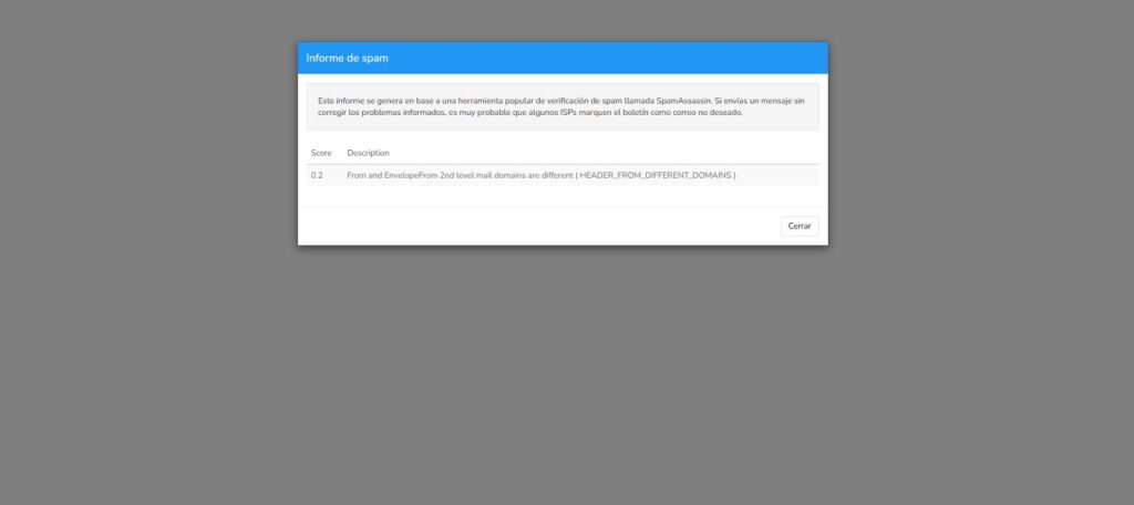 Informe de spam Informe de spam