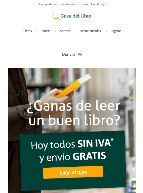 Ejemplo de newsletter 3: Casa del Libro