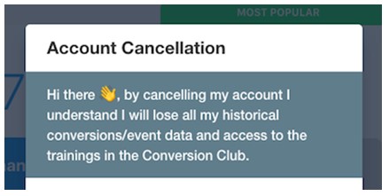 proof account cancellation