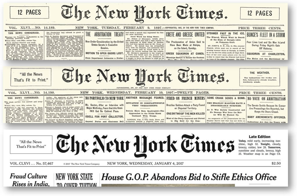 “All the news that’s fit to print” del New York Times