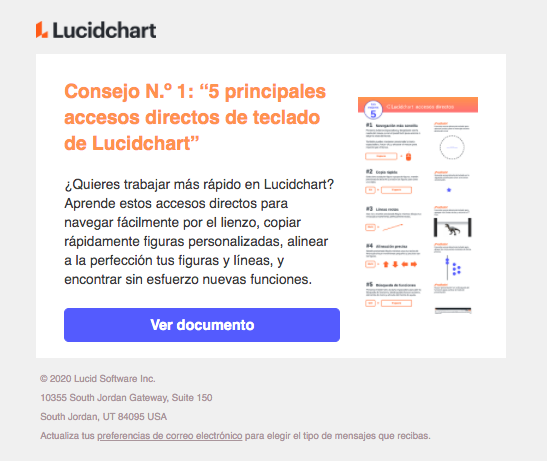 Ejemplo de mailing de Lucidchart