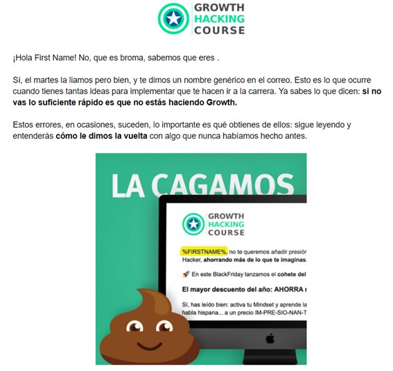 Ejemplo de campaña promocional de GHC