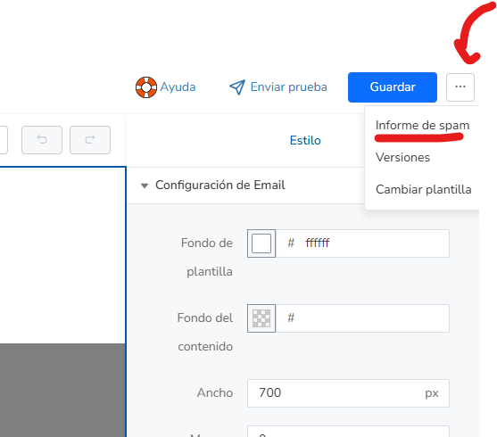 informe de spam