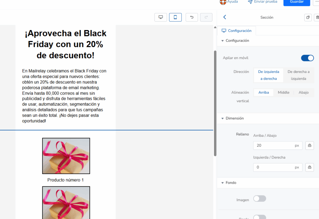 columnas de newsletter apiladas