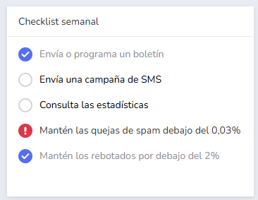 quejas de spam por debajo del 0,03