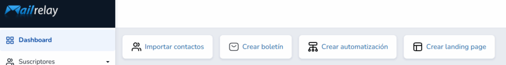 acciones básicas de Mailrelay
