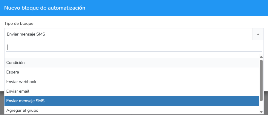 automatización de Mailrelay que envía un SMS