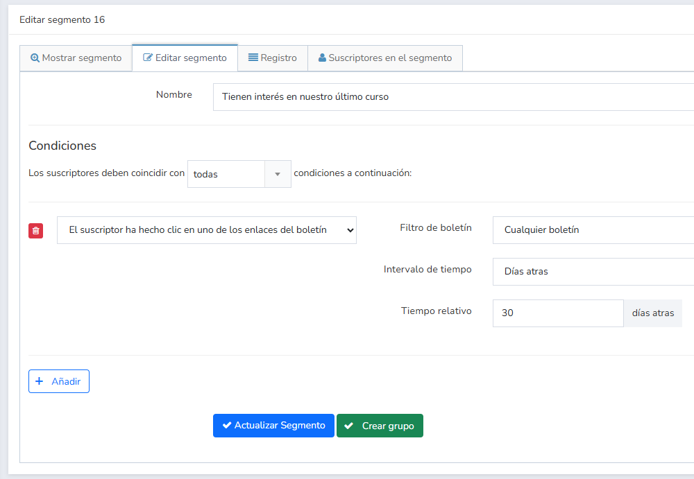 segmentación de suscriptores con Mailrelay