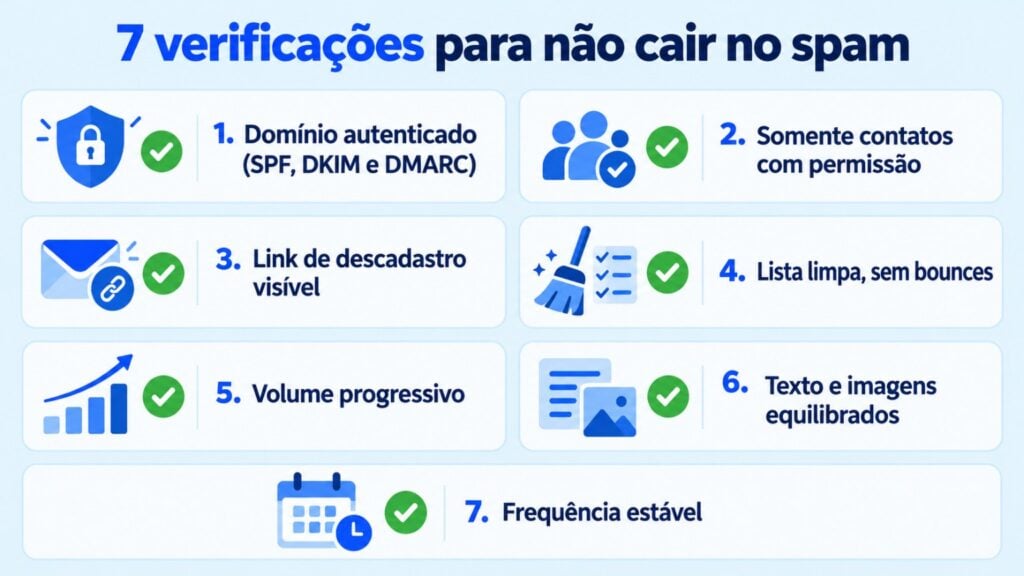 7 verificações para não cair no spam ao enviar emails em massa
