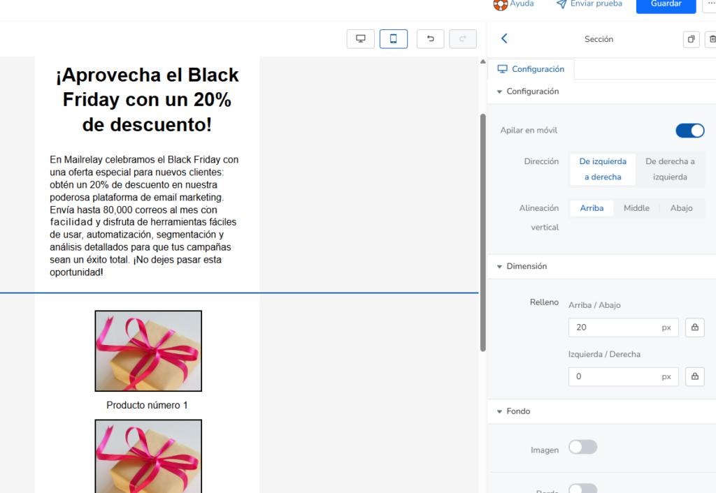 columnas de newsletter apiladas