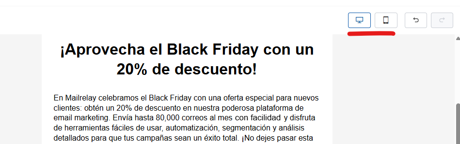 comprobación del aspecto del email en móvil