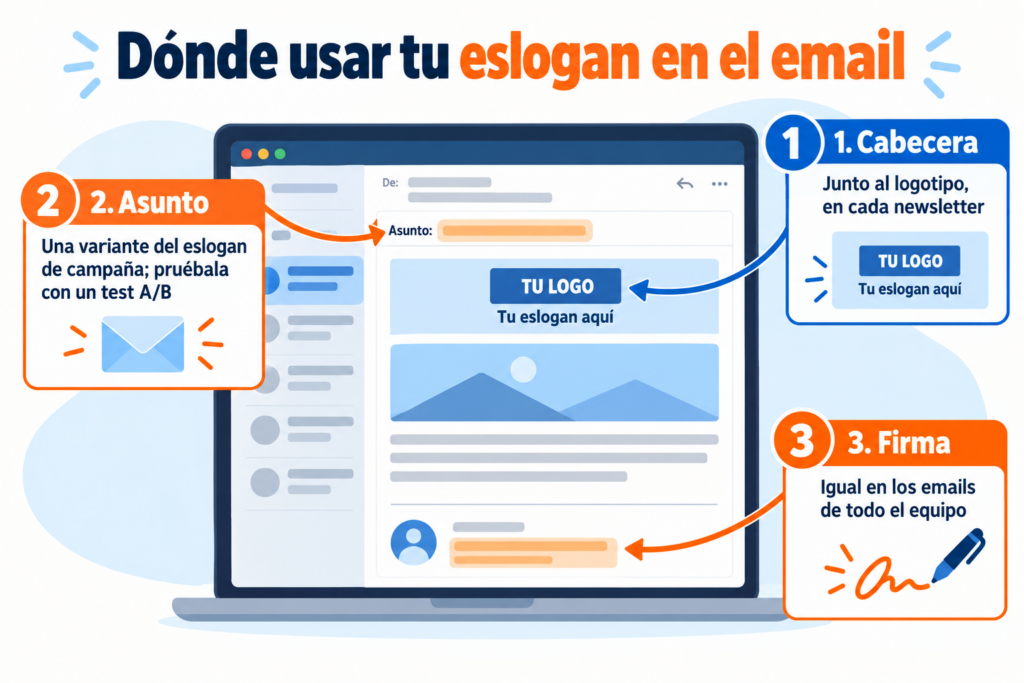 Onde usar o seu slogan no email: cabeçalho da newsletter, assinatura e assunto