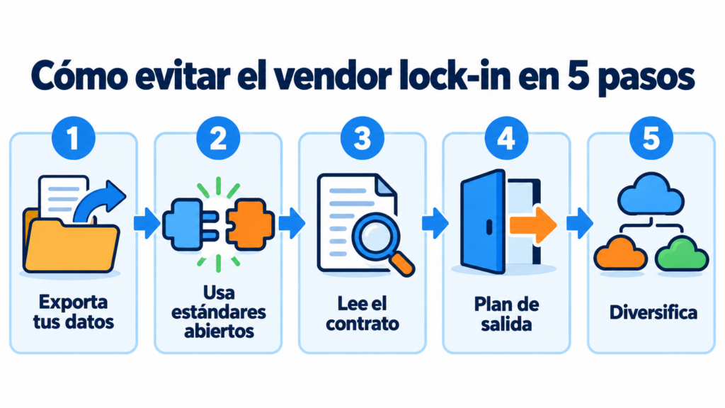 Infographic on how to avoid vendor lock-in in 5 steps