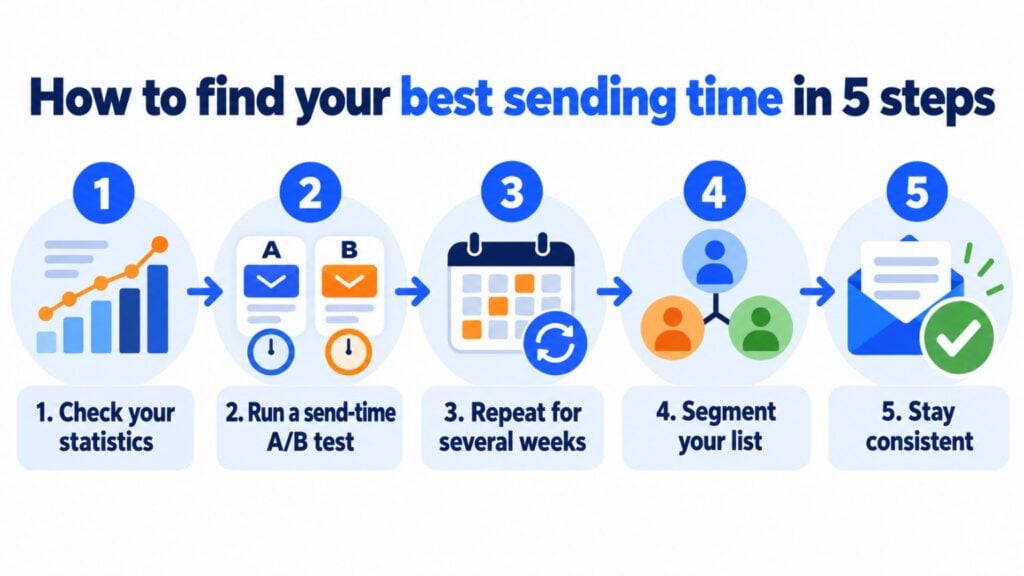 How to find the best time to send email marketing to your list in 5 steps