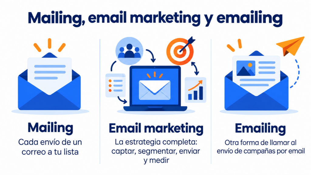 Diferencias entre mailing, email marketing y emailing