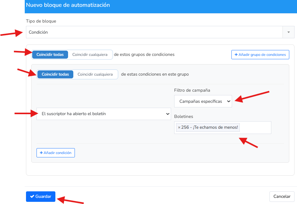 Automação do Mailrelay com uma condição que separa quem abriu a newsletter de quem não abriu