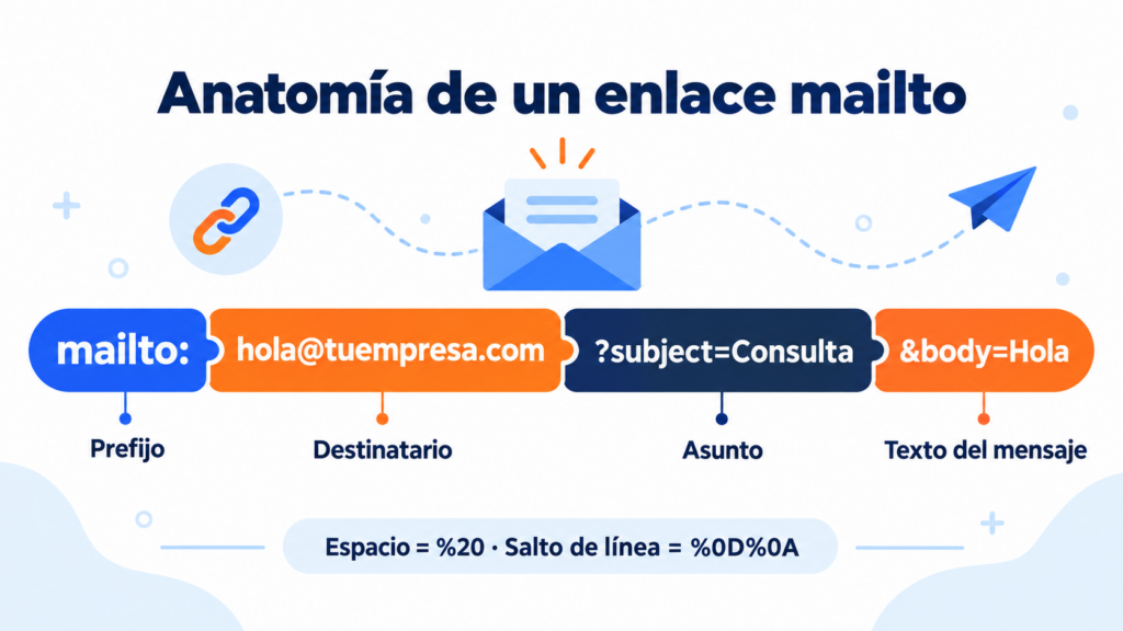 Anatomy of a mailto link: address, subject, CC and message body