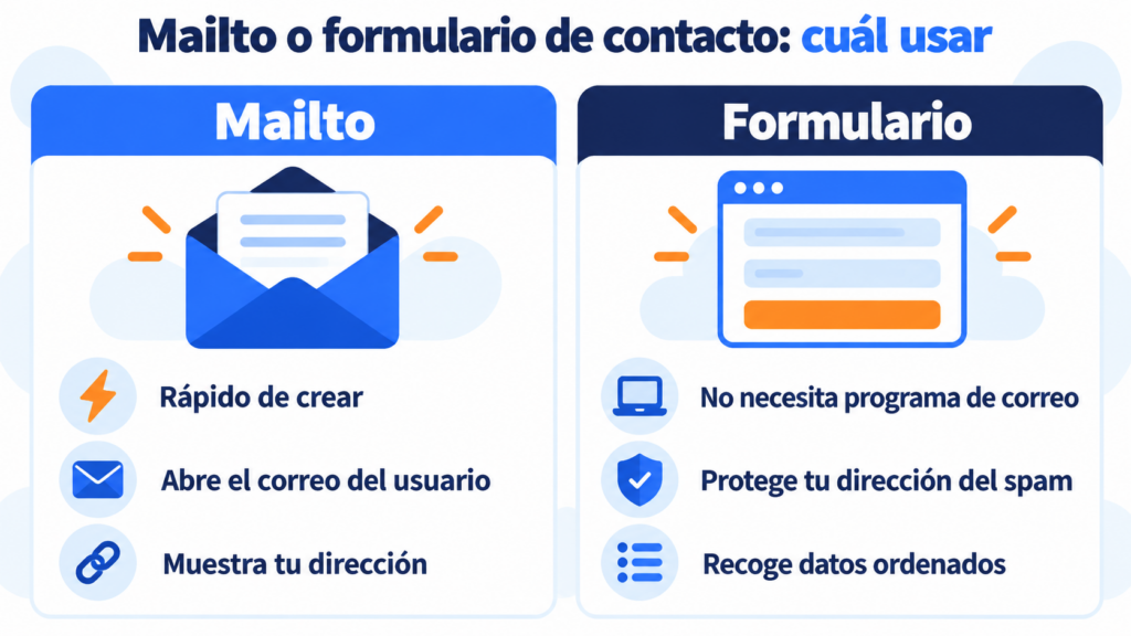 Mailto or contact form: the advantages of each option