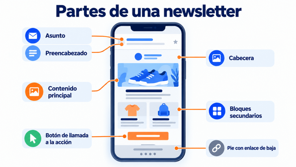 Partes de una newsletter: plantilla para copiar