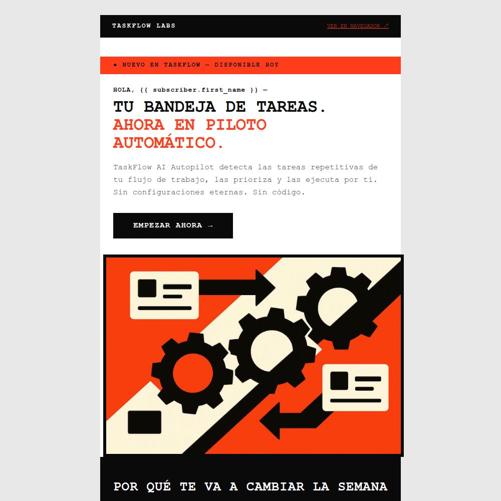 Plantilla de email de lanzamiento de producto del editor de Mailrelay
