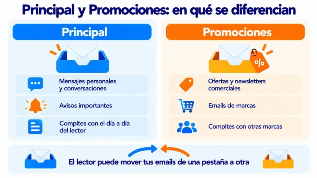 Diferenças entre as abas Principal e Promoções do Gmail: que emails cada uma recebe e com o que seu email compete