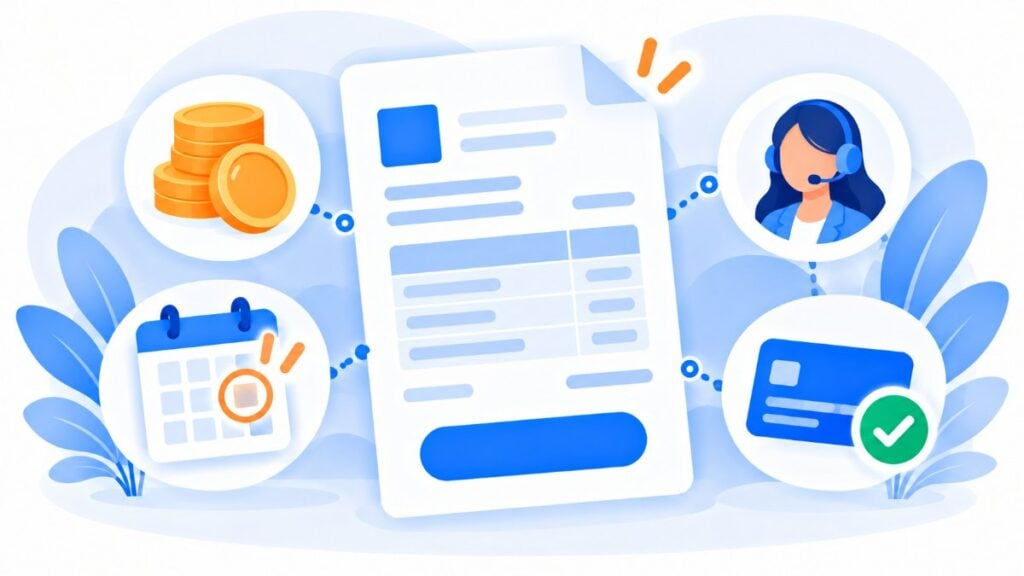 O que incluir em um lembrete de pagamento: valor, data, botão de pagamento e contato