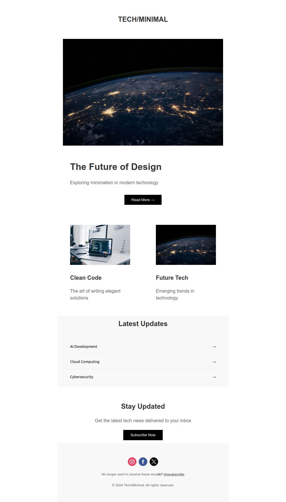 Prévia do modelo de email O futuro do design