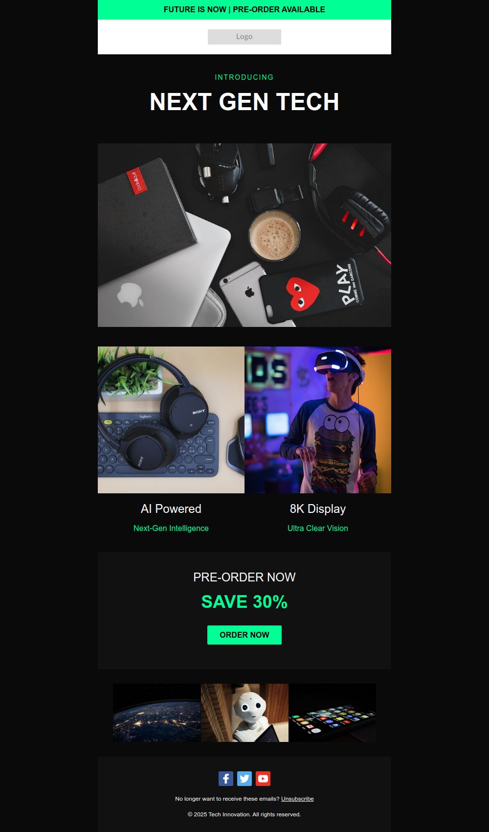 Preview of the Next Gen Tech Announcement email template