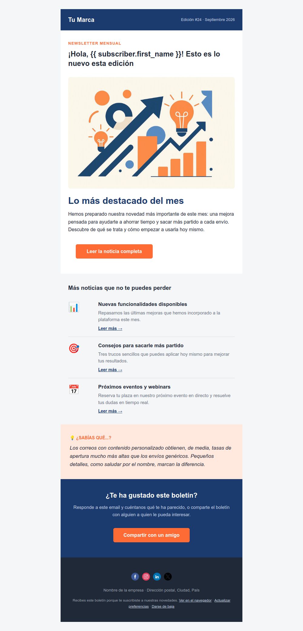Preview of the Periodic Newsletter email template