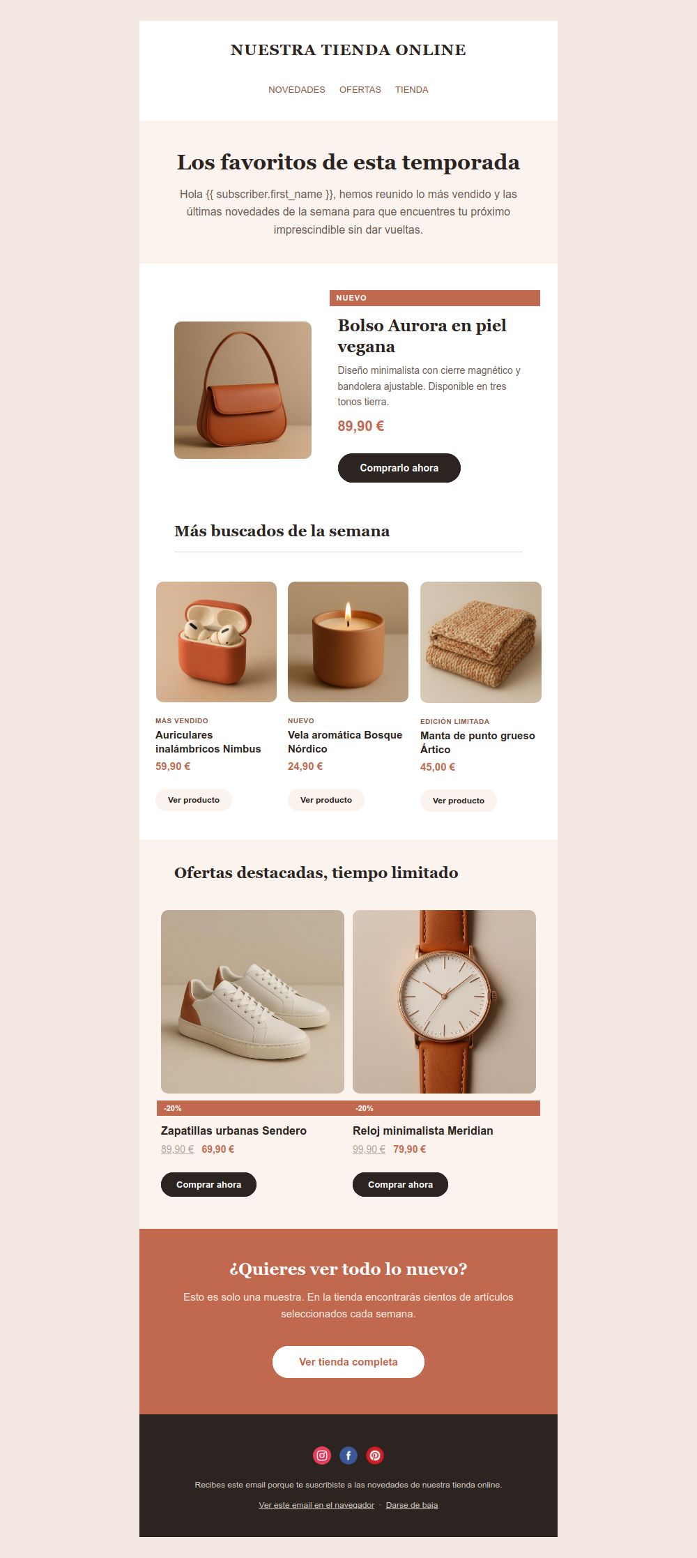 Prévia do modelo de email Catálogo de produtos