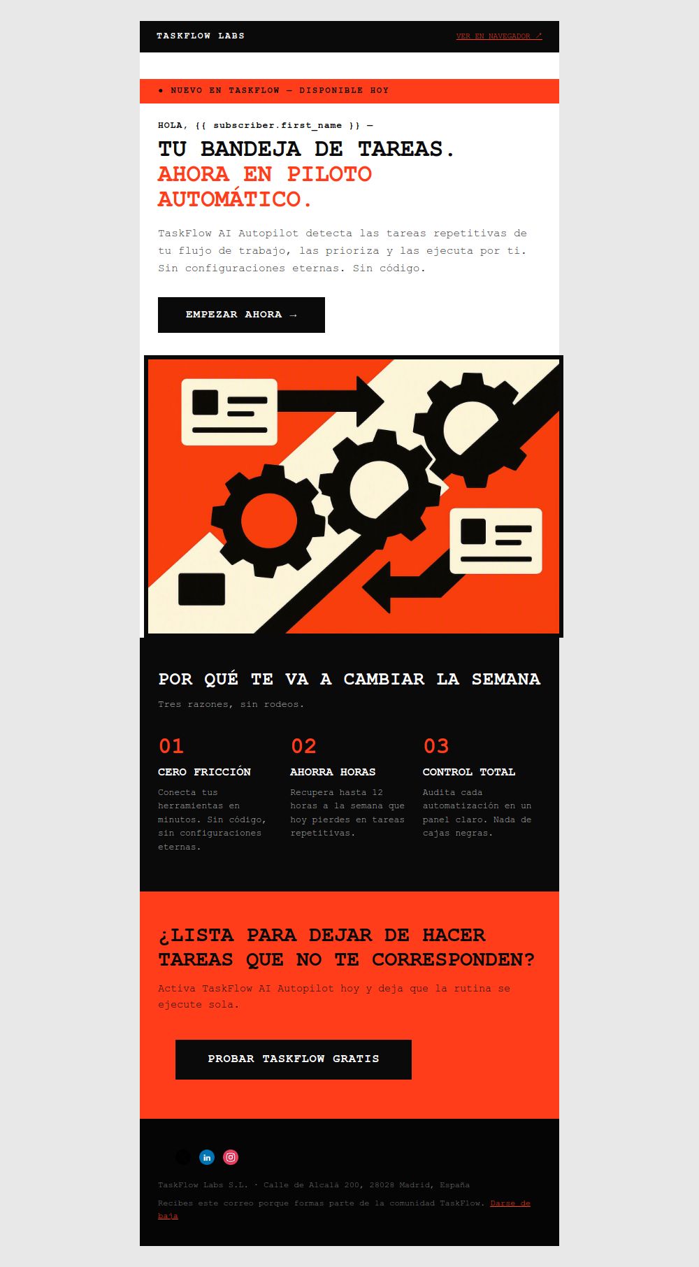 Preview of the Bold Product Launch email template