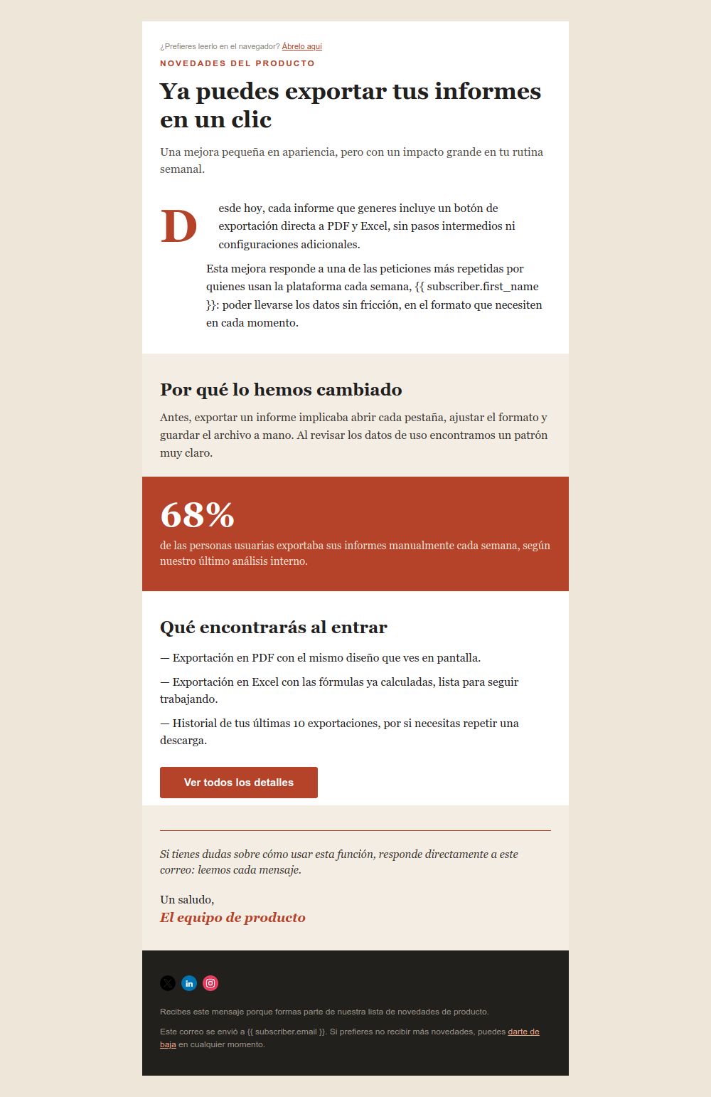 Prévia do modelo de email Comunicado editorial