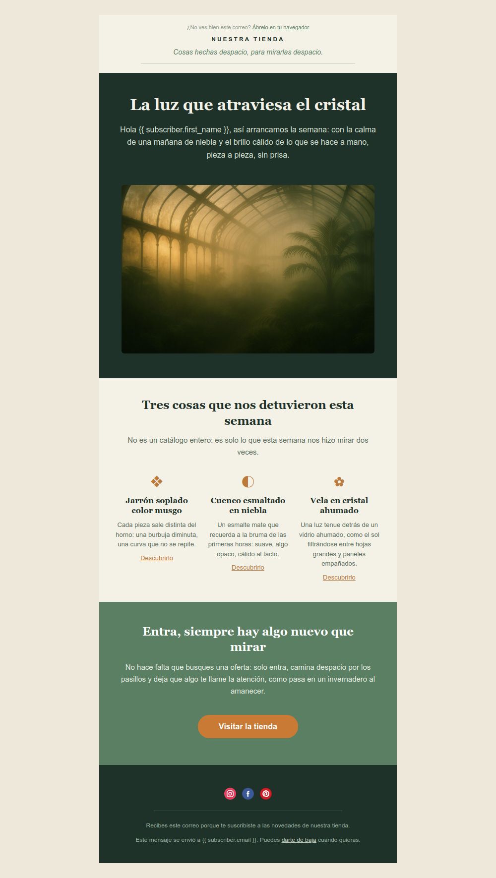 Preview of the Store Discovery Invite email template