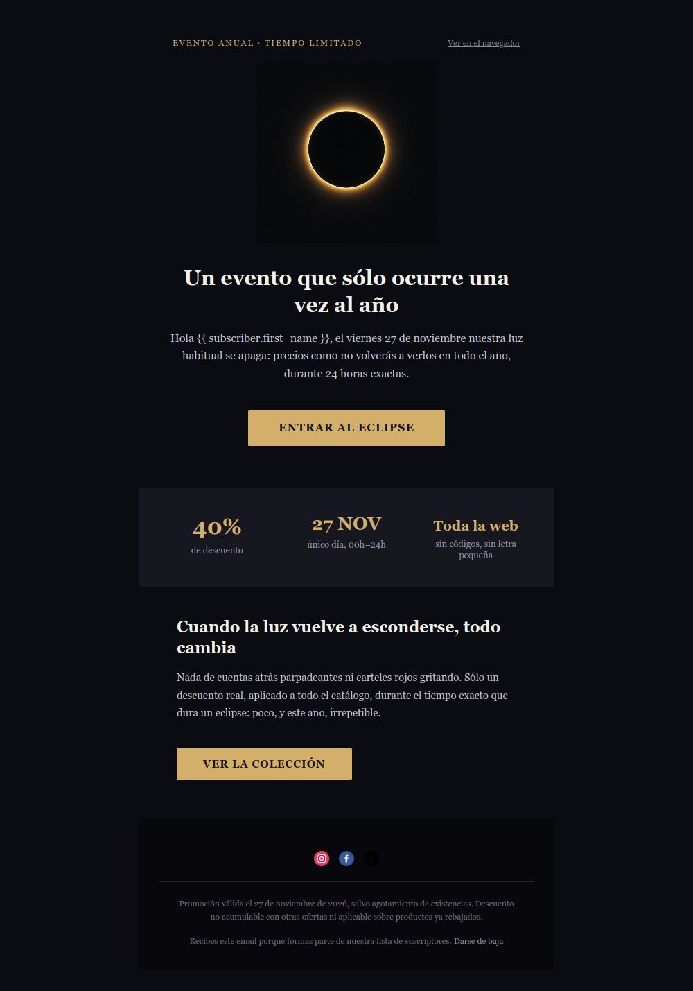 Preview of the Black Friday: Eclipse email template