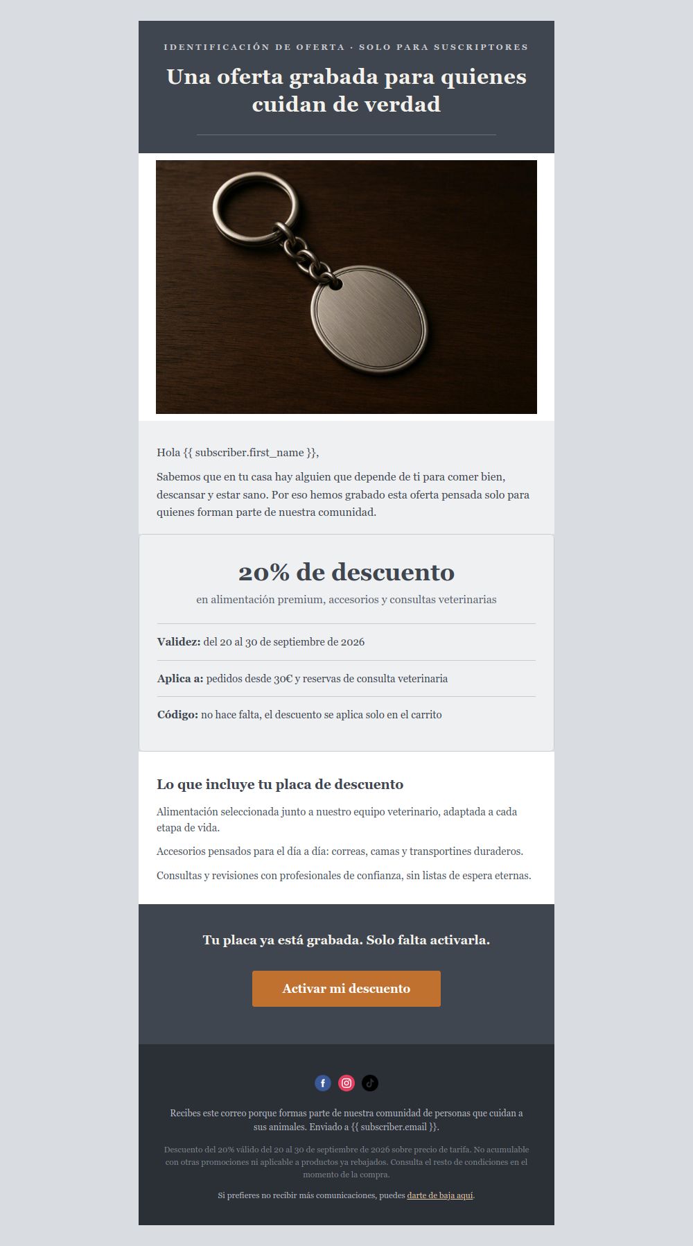 Prévia do modelo de email Promoção com desconto para pets