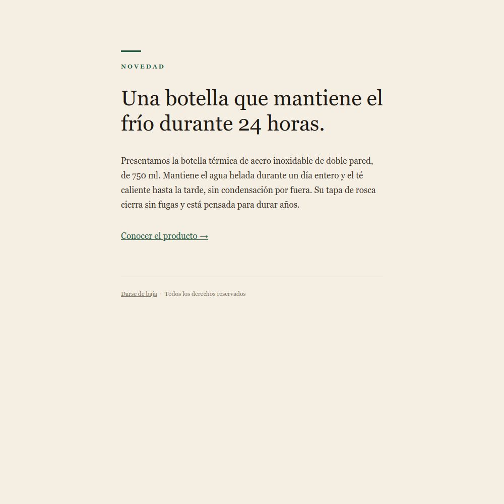 Prévia do modelo de email Anúncio de produto minimalista
