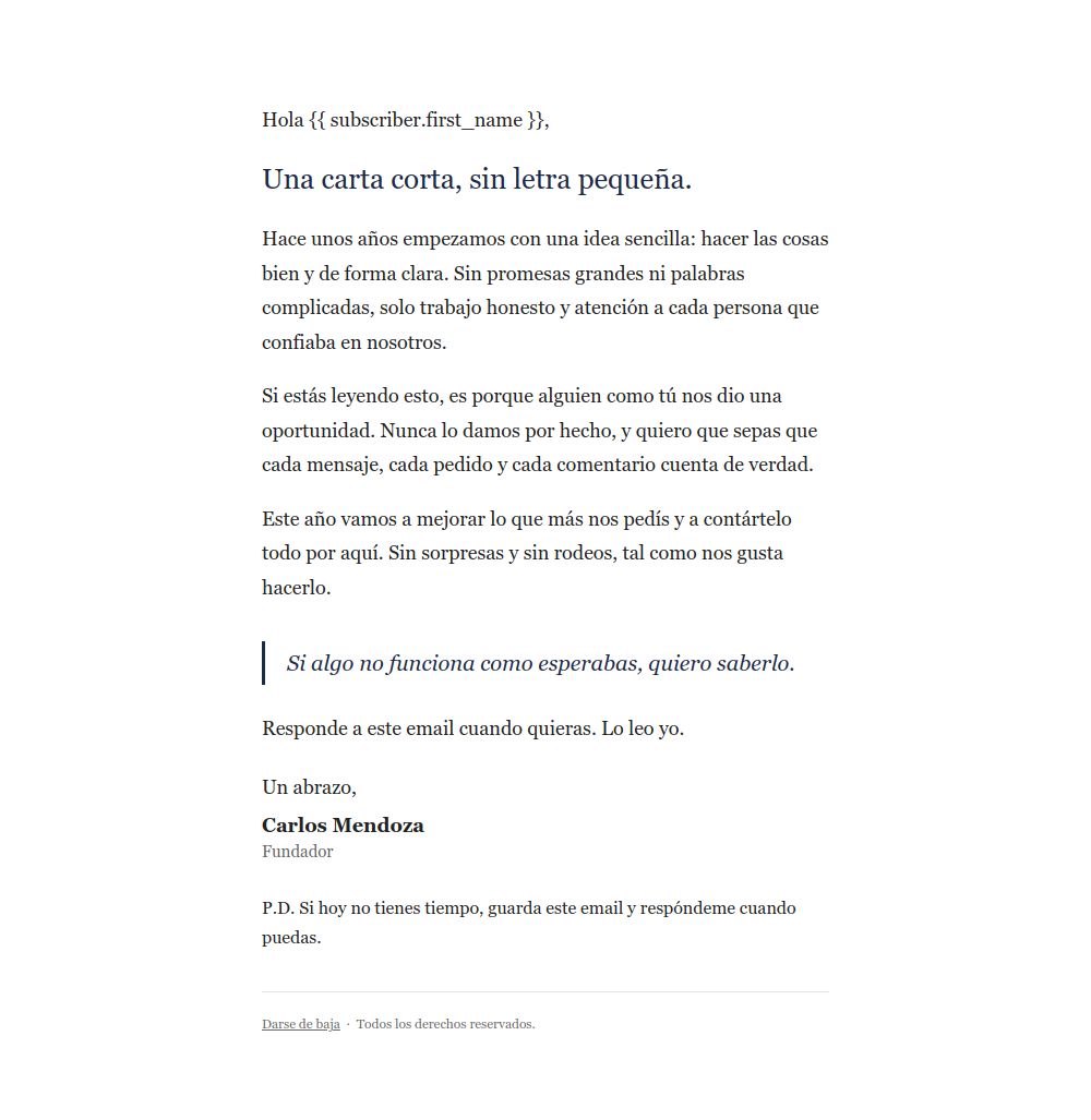 Preview of the Founder’s personal letter email template