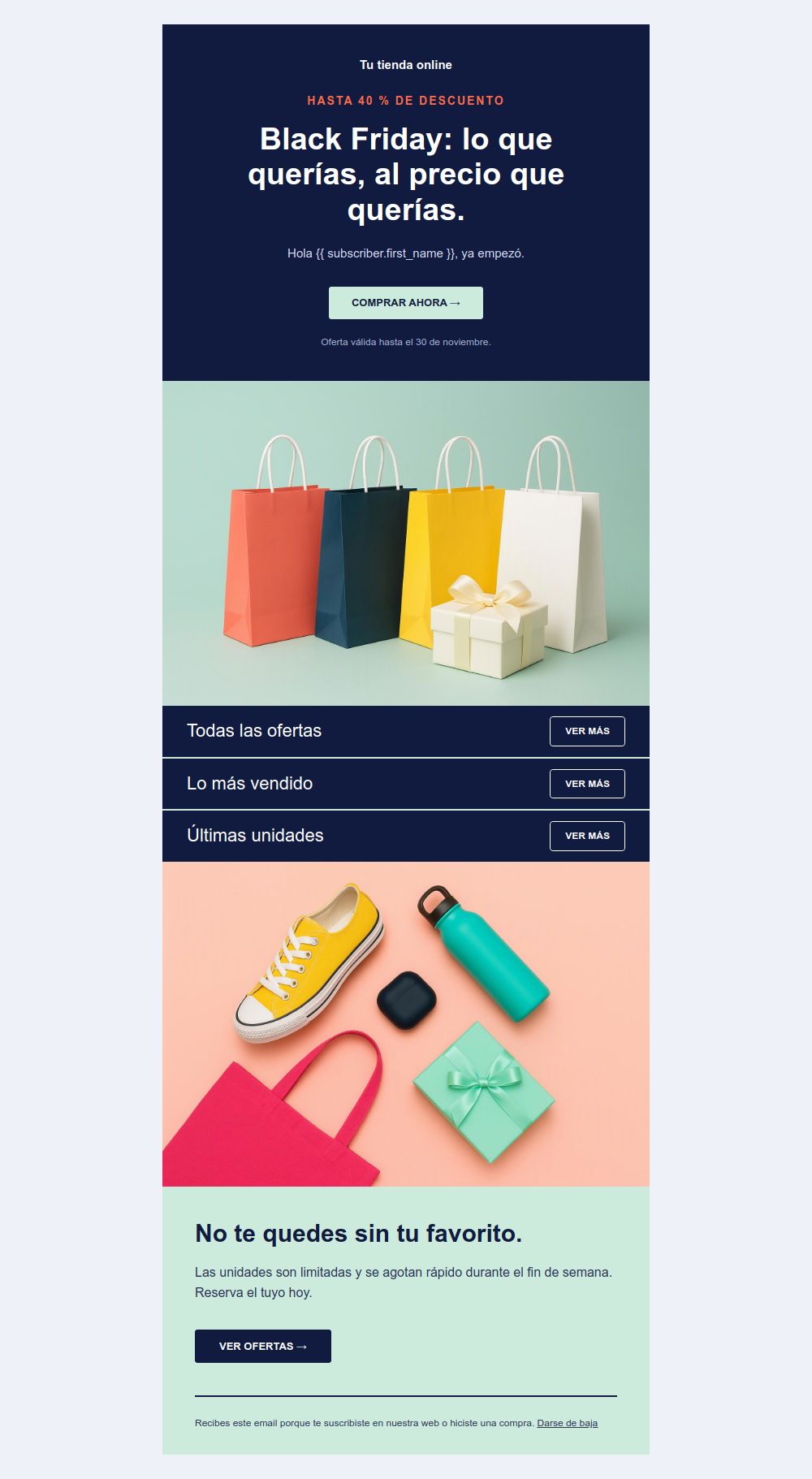 Prévia do modelo de email Oferta Black Friday