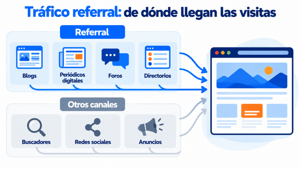 Tráfico referral: visitas que llegan desde blogs, periódicos digitales, foros y directorios